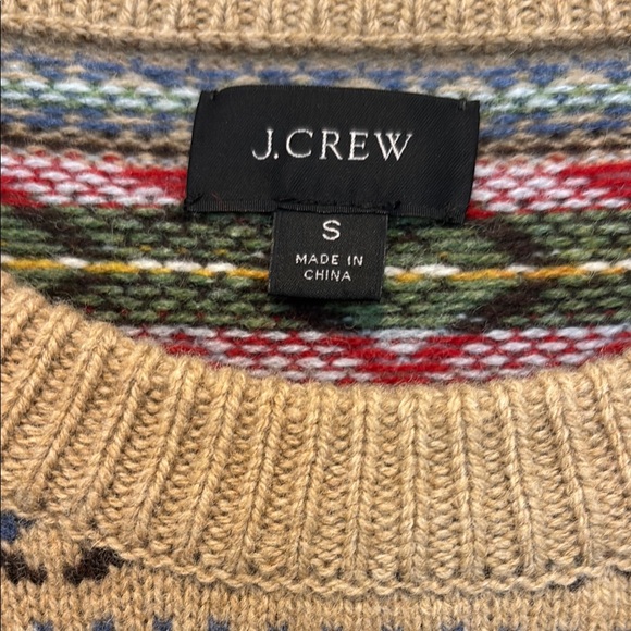 NWOT J. Crew Merino/Lambs Wool  Fair Isle Crewneck Sweater - Small - Picture 2 of 5